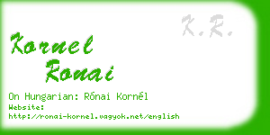kornel ronai business card