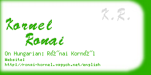 kornel ronai business card